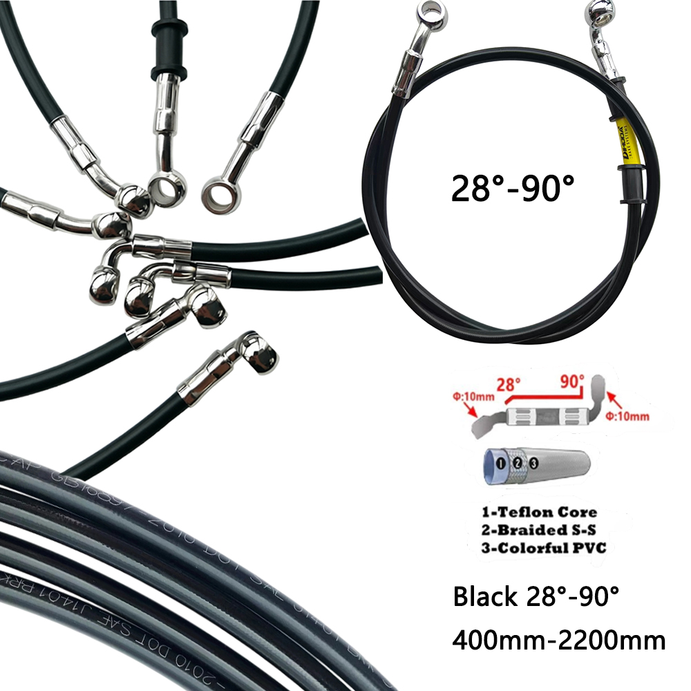 Motorcycle Brake Cable - Nero 28 ° -90 ° Tubo